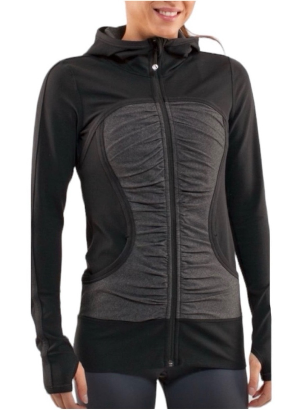 RARE Lululemon PURE BALANCE Charcoal and Black hoodie